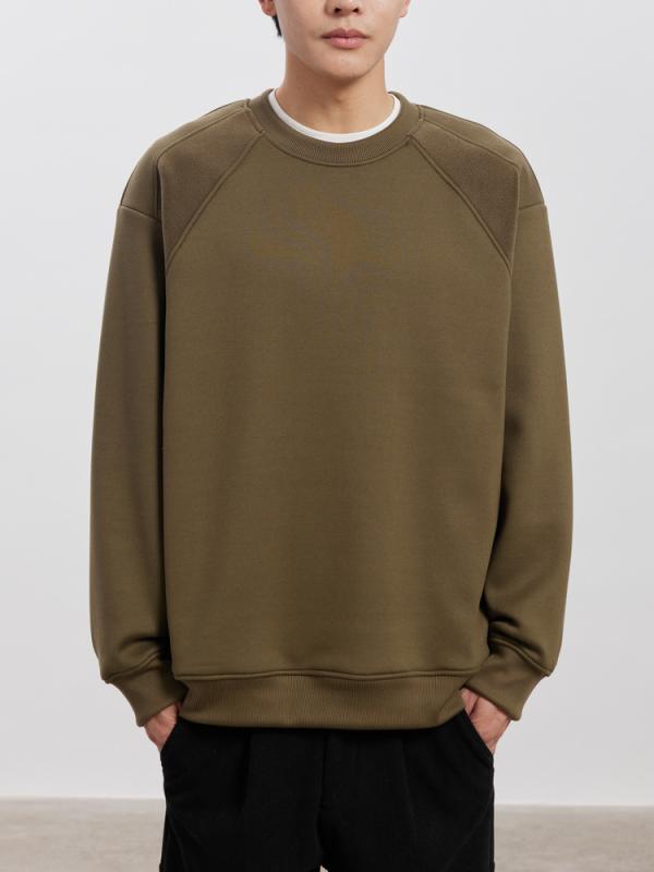 トレーナー メンズ 男性用 裏起毛 スウェット プルオーバー 秋冬 厚手 暖かい 長袖 トップス 笑顔 スマイル ポリエステル ゆったり リラックス カジュアル スタイル 杏色 ブラック グレー カーキ