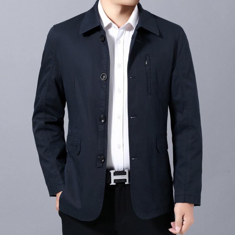 Rakuten - ジャケット メンズ 男性用 アウター ミドルエイジ 紳士服 薄手 襟付き ボタン留め カジュアル 春秋 上着 ライトアウター
