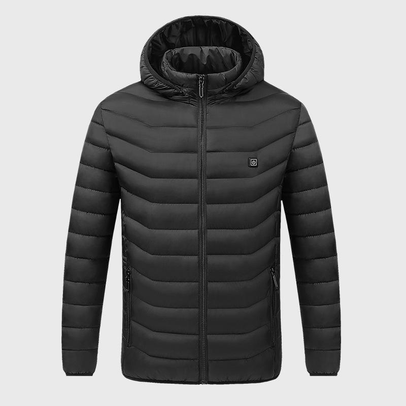 綿ジャケット メンズ 男性用 中綿 防寒 撥水 USB加熱 暖房服 アウター 格子柄 レッド ブラック ブルー(x2)