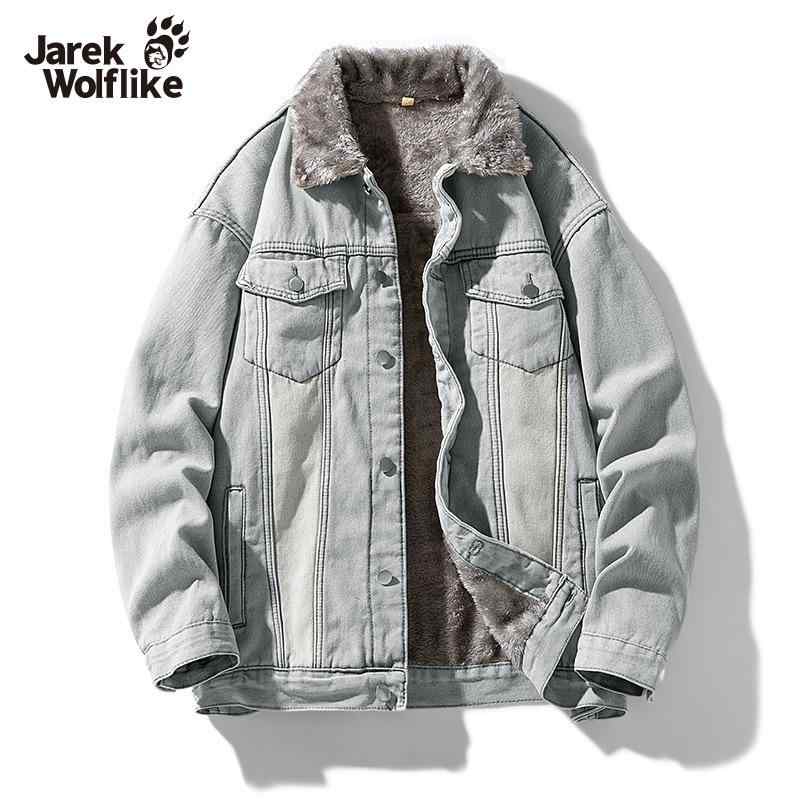 Other - ジャケット メンズ 男性用 デニム Gジャン ブルゾン 秋冬 レトロ アメリカン ワークスタイル ゆったり ルーズフィット 襟付き ブラック 黒 ブルー 青 イエロー 黄色 耐摩耗性 吸湿性