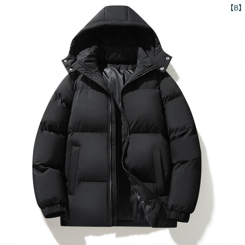 LINEAR shopの棉服 メンズ 男性用 取り外し可能 フード付き 中綿 厚手 無地 ジャケット アウター 秋冬 防寒 普段使い ポリエステル｜アングル3
