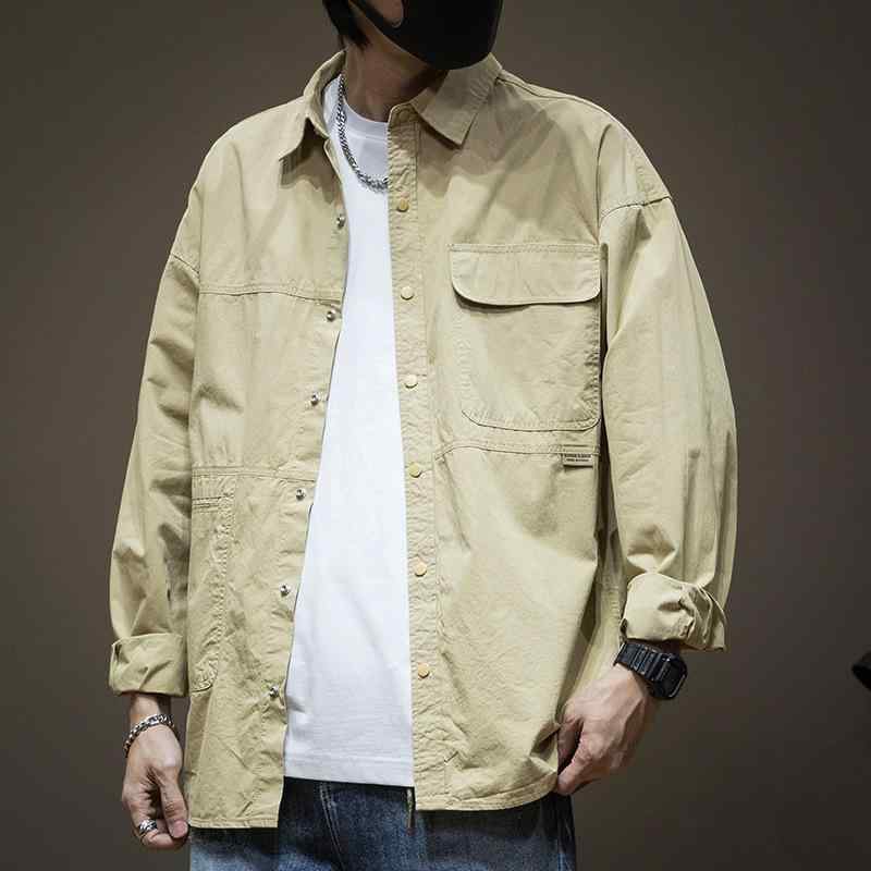 シャツ メンズ 長袖 コットン ワークシャツ 大きいサイズ ゆったり 春秋 男性用 トップス カジュアル ..