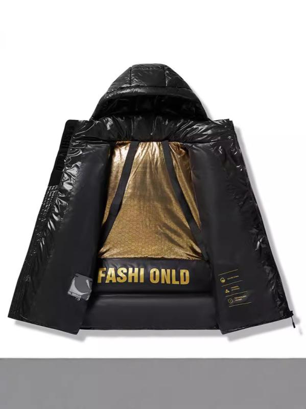 綿ジャケット メンズ レディース ユニセックス フード付き ゆったりサイズ ブラック ホワイト ポリエステル 防寒着 防寒服 秋冬