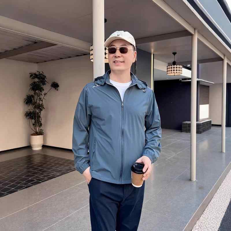 ジャケット 男性用 接触冷感 薄手 速乾 UVカット スポーツ アウトドア カジュアル 春夏 グレー グレー ネイビー XL 2XL 3XL 4XL 5XL