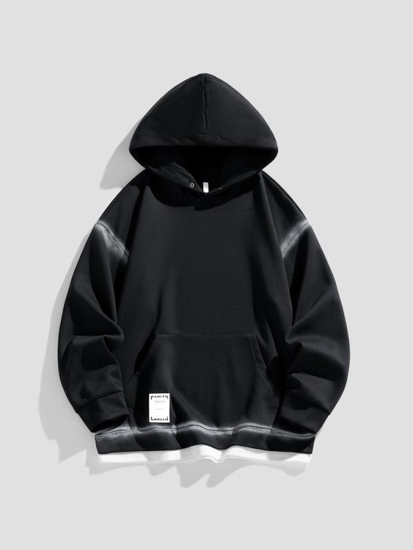 スウェット メンズ 男性用 個性派 噴染め 切り替え パーカー トップス リラックスフィット 長袖 秋冬 ..