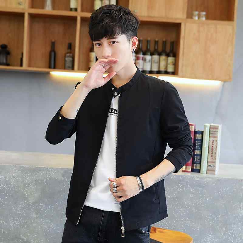 ジャケット メンズ ライトアウター ブルゾン ジャンパー 男性用 耐摩耗性 ポリエステル 無地 春秋 カジュアル 韓国 ブラック ブルー グレー