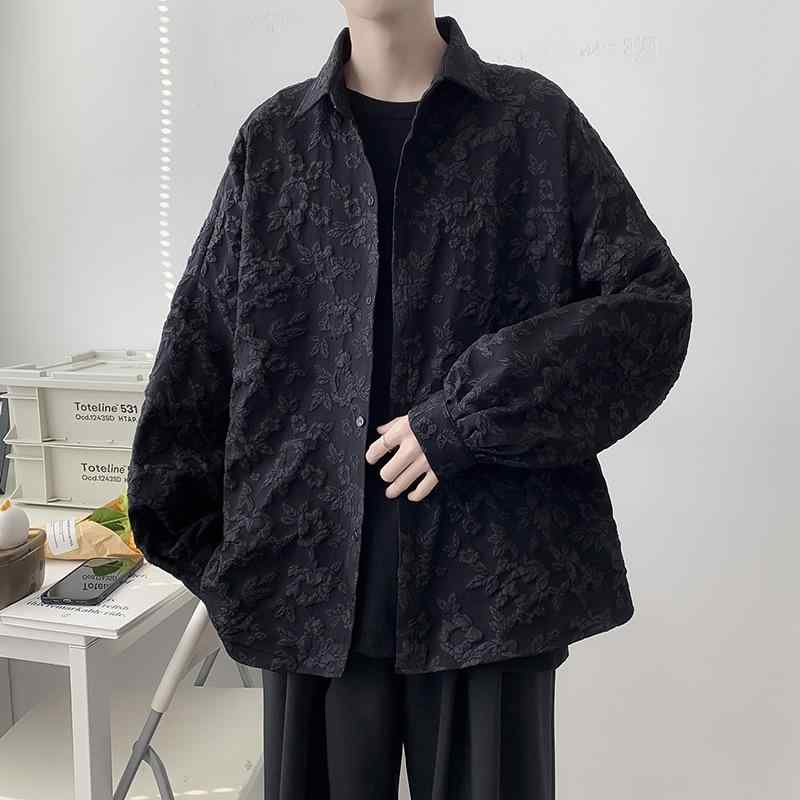 シャツ メンズ 長袖 ルーズフィット スタイル カジュアル トップス パフプリント 白 黒 ポリエステル・カテゴリ: シャツ・スタイル: 港風・タイプ: カーディガン・フィット: ルーズ・襟型: 立ち襟・袖丈: 長袖・柄: 無地・・ディテール: ポケット・対象: 若者・主な素材: ポリエステル・シーン: カジュアル・カラー: ホワイト, ブラック・サイズ: M, L, XL, 2XL・シーズン: 冬・加工: アイロン不要・対象年齢: 成人・性別: 男性