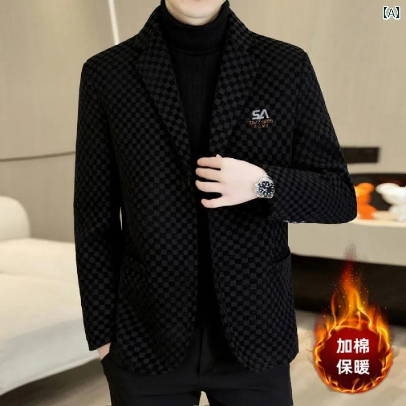 コート メンズ 男性用 ウール テーラード ビジネス カジュアル 秋冬 ショート丈 厚手 Vネック ポリエステル混紡 ブラック グレー 大きいサイズ