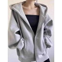 アウター レディース 秋冬 裏起毛 パーカー レトロ アメリカン カジュアル フード付き カーディガン 伸縮性 ポリエステル ブラウン ワインレッド ネイビー ...