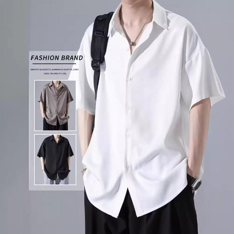 Knit Sweater - シャツ メンズ 半袖 リネン 麻 夏 男性用 涼しい 大きいサイズ オーバーサイズ ドロップショルダー 無地 ブラック 黒 ホワイト 白 グレー カジュアル