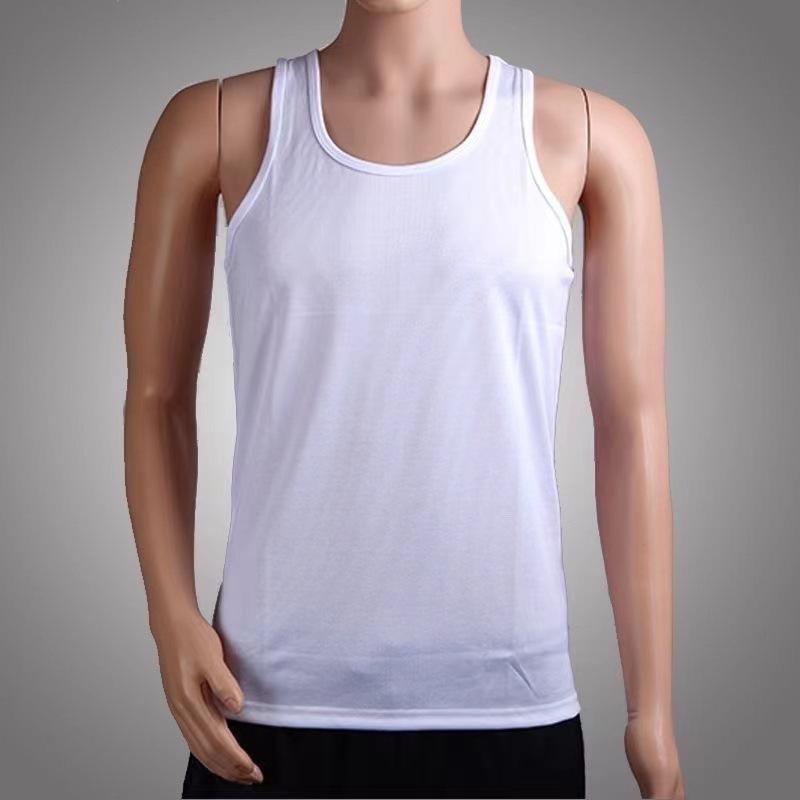 タンクトップ メンズ 男性用 トレーニングウェア スポーツウェア 速乾性 通気性 無地 ホワイト(x5)