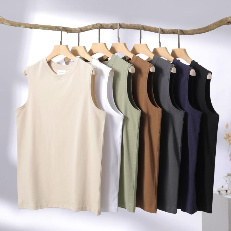 Tシャツ メンズ 男性用 ノースリーブ 無地 コットン 接触冷感 部屋着 スポーツ ランニング トレーニング ヨガ 運動着 白 黒 緑 ブラウン グレー ネイビー