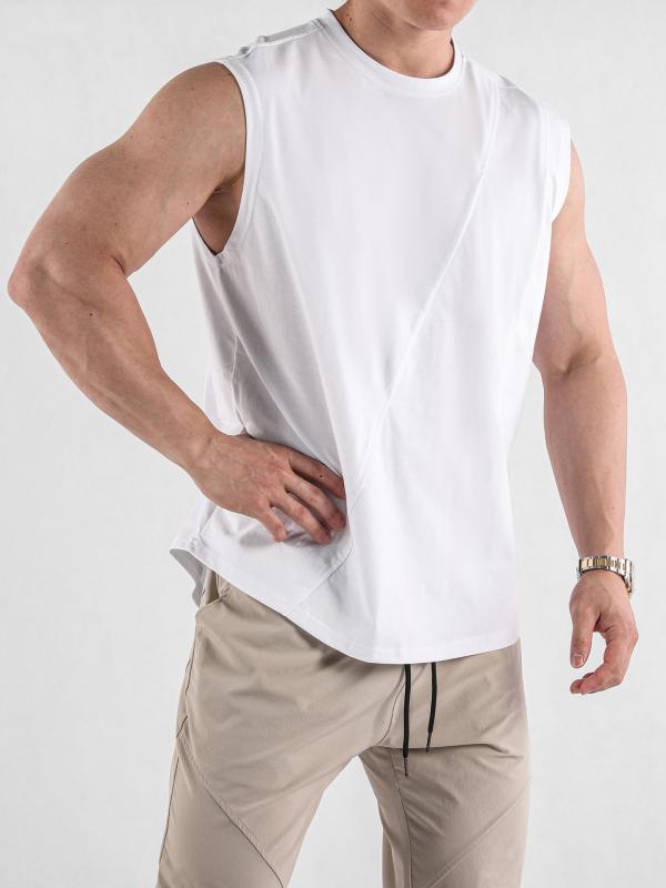 タンクトップ メンズ 男性用 コットン スポーツ レジャー アウトドア ジム ウェア ノースリーブ ラウン..