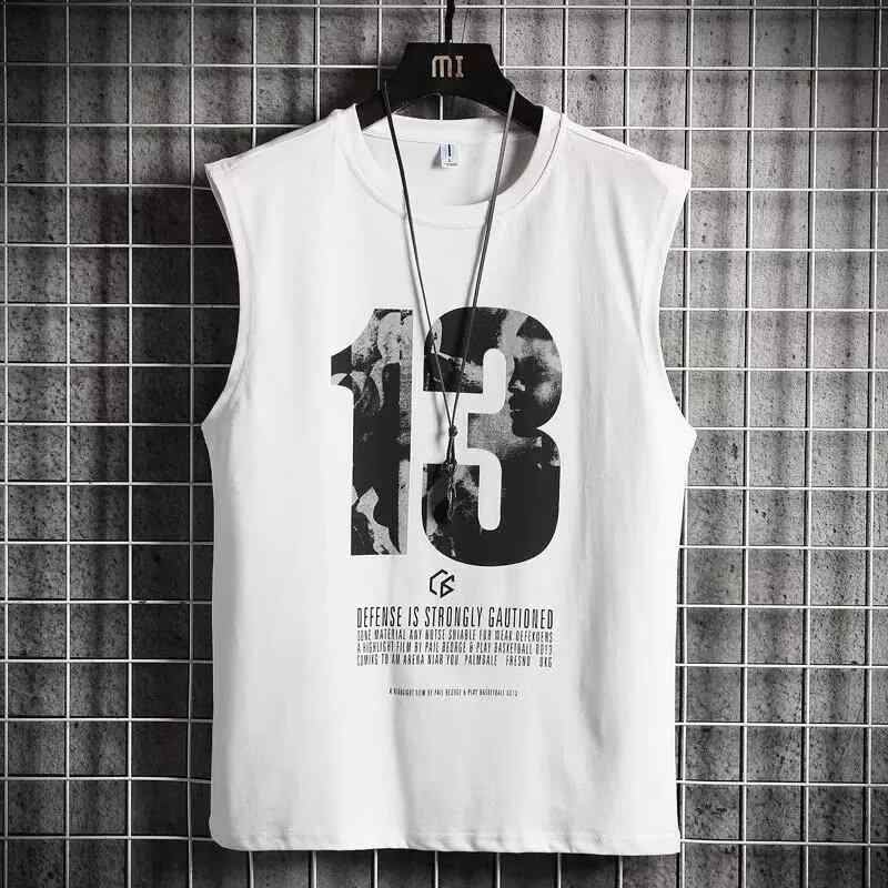 其它 - Tシャツ メンズ スポーツタンクトップ バスケットボール トレーニングウェア ビッグシルエット ポリエステル トップス ノースリーブ 白 黒 グレー 青 普段使い