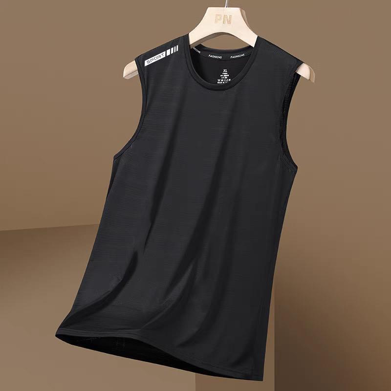 タンクトップ メンズ 男性用 接触冷感 スポーツ トレーニング アンダーウェア ノースリーブ Tシャツ 速乾 涼しい 無地 黒 白 グレー 運動 薄手 ポリエステル