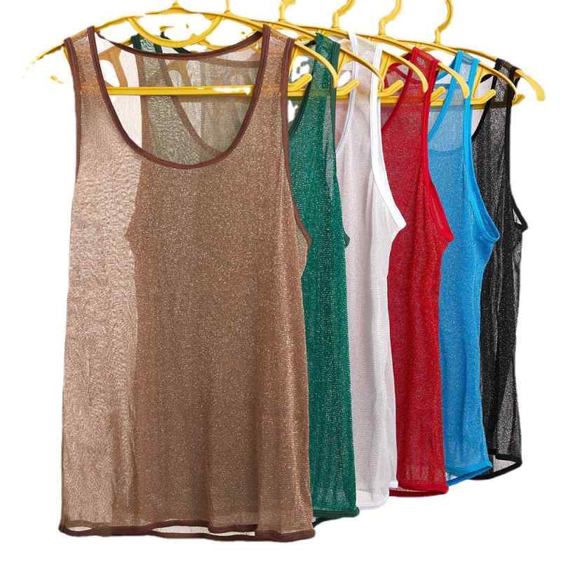 タンクトップ 男性用 西海岸風 アメリカンヒップホップ スポーツ トレーニング インナー 薄手 ラウンド..