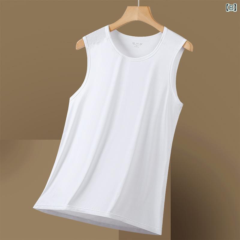 LINEAR shopのタンクトップ メンズ 男性用 軽量 通気性 スポーツウェア 吸湿速乾 ノースリーブ Tシャツ 接触冷感 ストレッチ 大きいサイズ ブラック ホワイト グレー｜アングル3