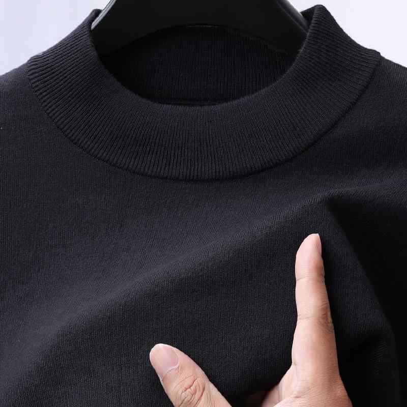 ニット メンズ ウール混紡 洗える セーター 加厚 インナー 秋冬 防寒 あったか ブラック ダークレッド ..
