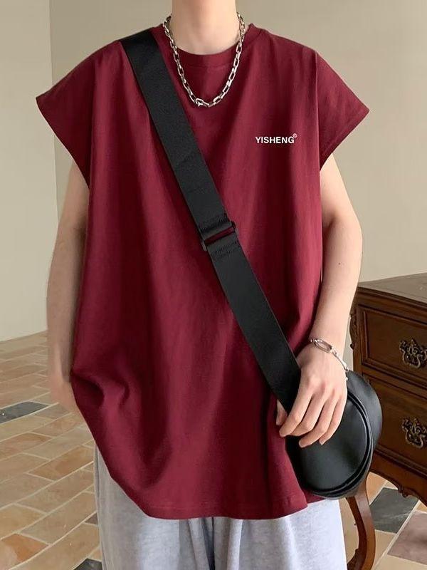 Tシャツ メンズ タンクトップ 酒 красный系 アメリカン レトロ スポーツ トップス ストリート 普段使い..