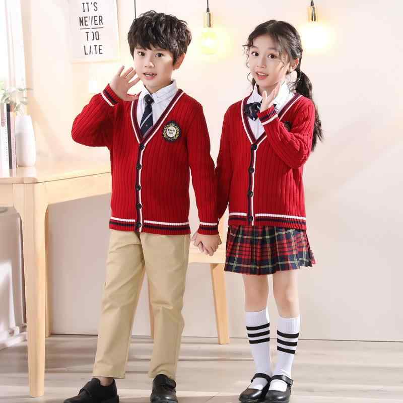 子供用スクールユニフォーム ニットベストセット 男女兼用 キッズ 幼稚園 小学校 制服 カーディガン ブ..