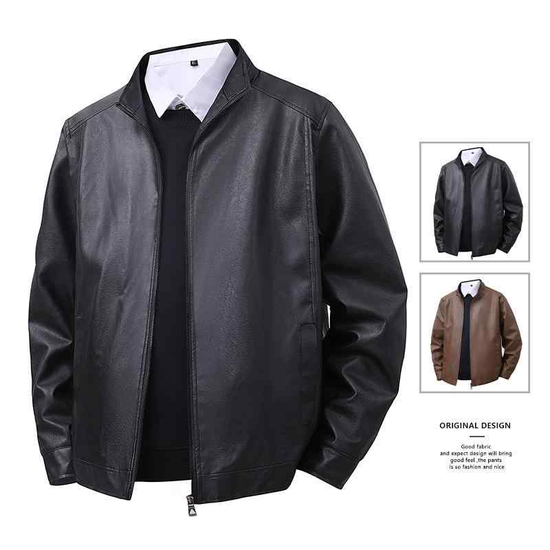 ジャケット メンズ レザージャケット 男性用 立ち襟 フェイクレザー 合皮 ブラック ブラウン 防風 春夏