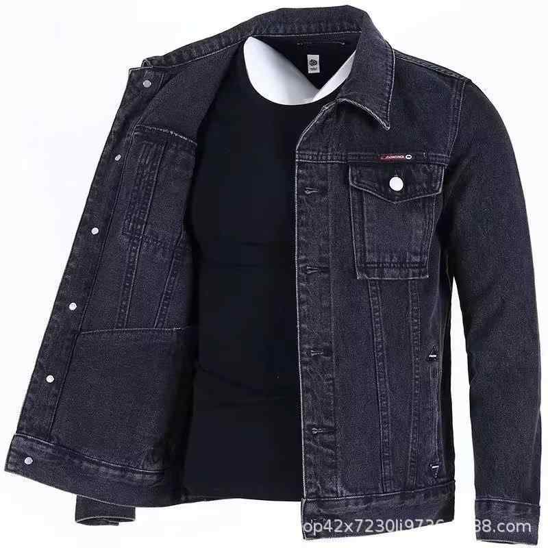 ジャケット 男性用 デニムジャケット Gジャン ブルゾン 黒 グレー 青 M L XL 2XL 3XL 4XL 5XL 秋物 秋服(x2)