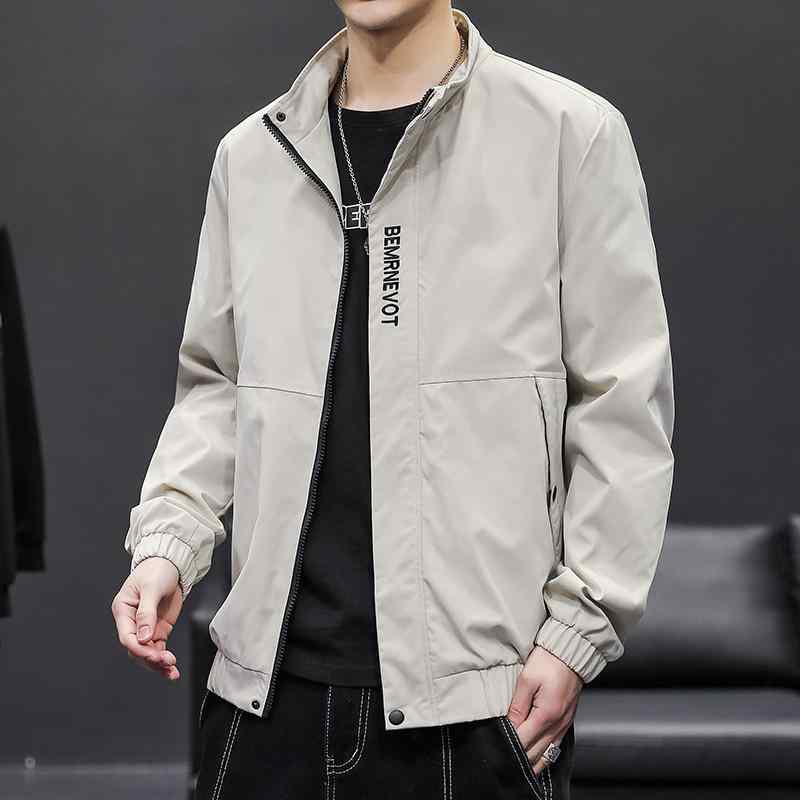 ジャケット メンズ ライトアウター スタンドカラー ブルゾン ジャンパー カジュアル スポーティー 春秋 ポリエステル カーキ ブラック ネイビー