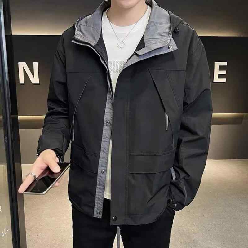 ジャケット メンズ マウンテンパーカー 秋冬 防寒 撥水 フード付き ブルゾン ジャンパー 男性用 アウター ブラック ベージュ
