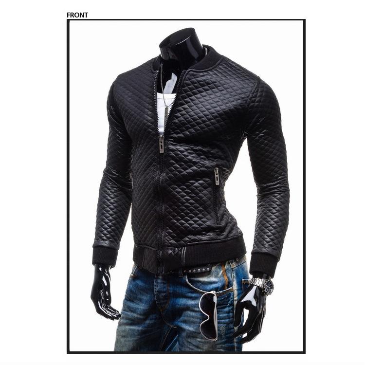 ジャケット メンズ PUレザー ブルゾン 長袖 スタンドカラー アウター タイト スリムフィット カジュアル スタイル ブラック 春秋