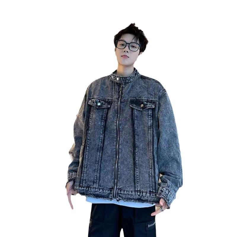 ジャケット メンズ デニム Gジャン 男性用 秋冬 ブルゾン ゆったり 厚手 耐摩耗性 コットン グレー ブ..