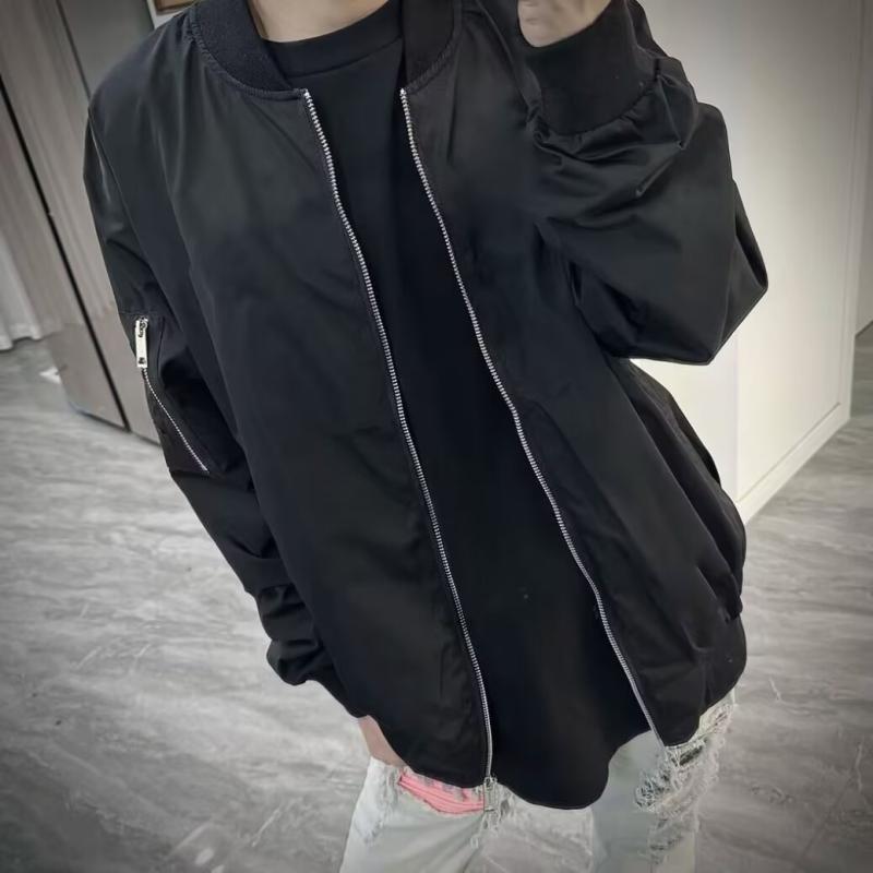 ジャケット メンズ 男性用 ブルゾン 春秋 薄手 立ち襟 長袖 ポリエステル 無地 カジュアル スポーティー アウトドア