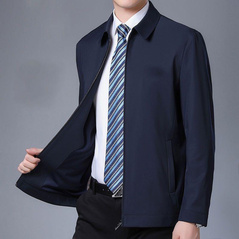 ジャケット 男性用 アウター 紳士服 裏起毛 防寒 あったか ゆったり ポリエステル ブラック 紺色(x2)