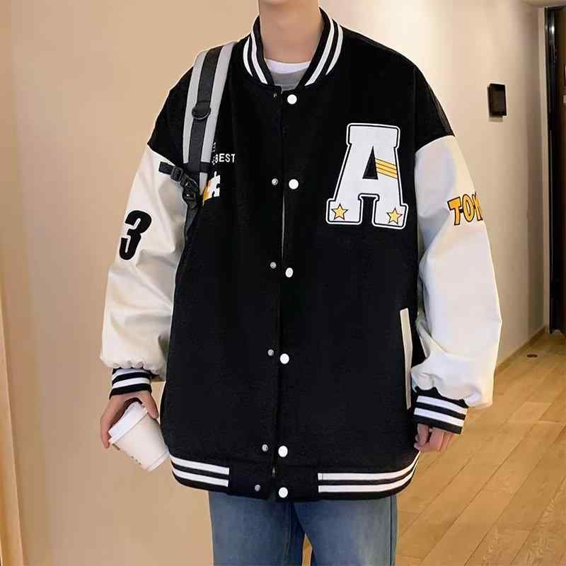 ジャケット メンズ 男性用 ブルゾン ゆったりサイズ 配色 ポリエステル繊維 スポーティ カジュアル 秋 ..