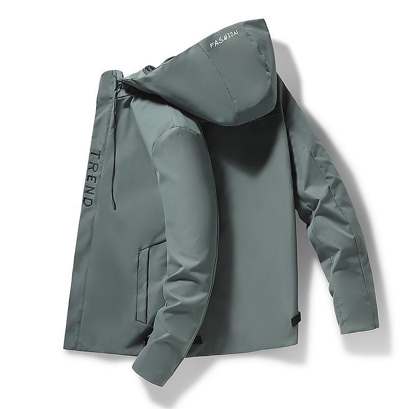 ジャケット メンズ 男性用 パーカー ブルゾン 韓国 ゆったり ポリエステル ブラック グリーン カーキ M L XL 2XL 3XL 4XL 5XL