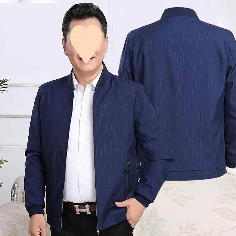 ジャケット 男性用 ブルゾン ジャンパー ミドルエイジ シニア 普段使い 部屋着 ゆったりシルエット 長袖 ポリエステル 春秋冬 ブルー ブラック グレー