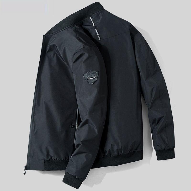 ジャケット メンズ 男性用 ブルゾン スタンドカラー ジャンパー スポーティー カジュアル ウェア アウター トップス 長袖 ポリエステル ブラック 黒 ネイビー 紺色 秋(x3)