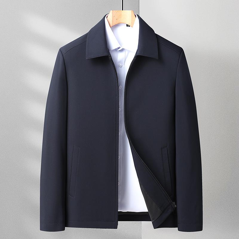 ジャケット 男性用 紳士服 アウター ミドルエイジ シニア 薄手 ビジネス カジュアル ポリエステル 紺 黒 ワインレッド カーキ