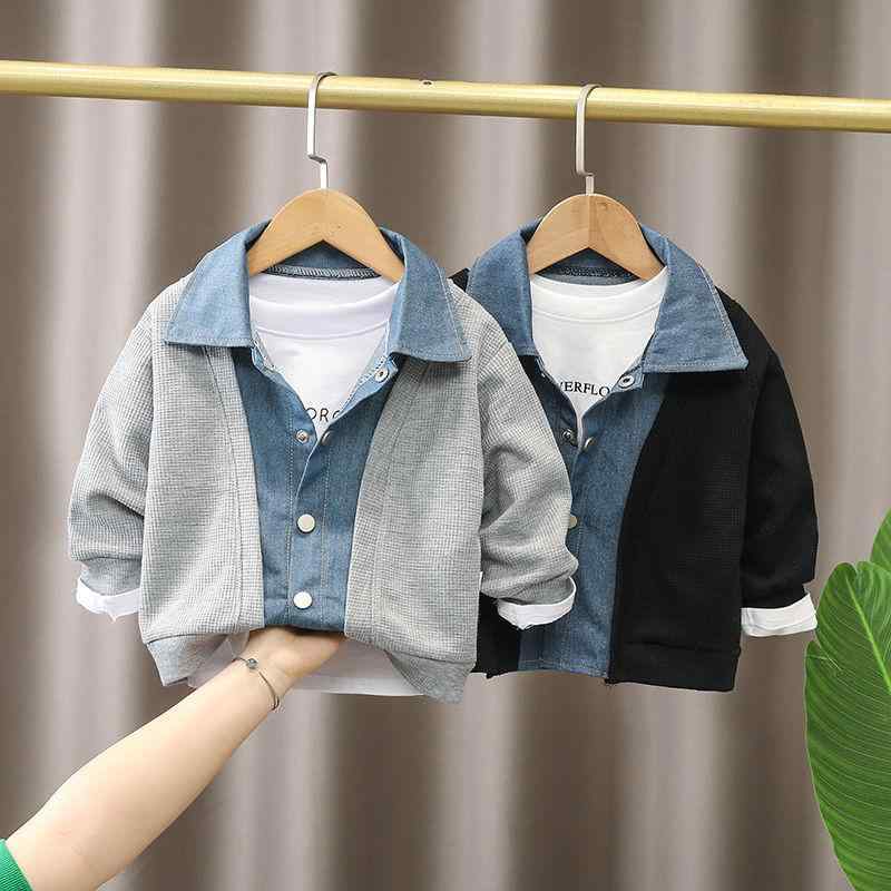 キッズ Gジャン デニム ジャケット 子供服 男の子 Vネック ブルゾン 切り替え コットン 80 90 100 110 120