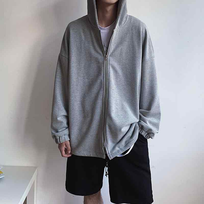ジャケット メンズ 男性用 運動着 ジャージ 春秋 グレー 黒 フード付き ポリエステル 伸縮性 通学 普段使い スポーティ