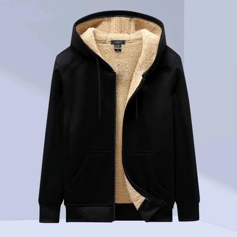 フリースジャケット メンズ 男性用 裏起毛 ボアジャケット 防寒着 ブルゾン フード付き 休闲 ジャンパー 大きいサイズ ゆったり 普段使い アウトドア 秋冬