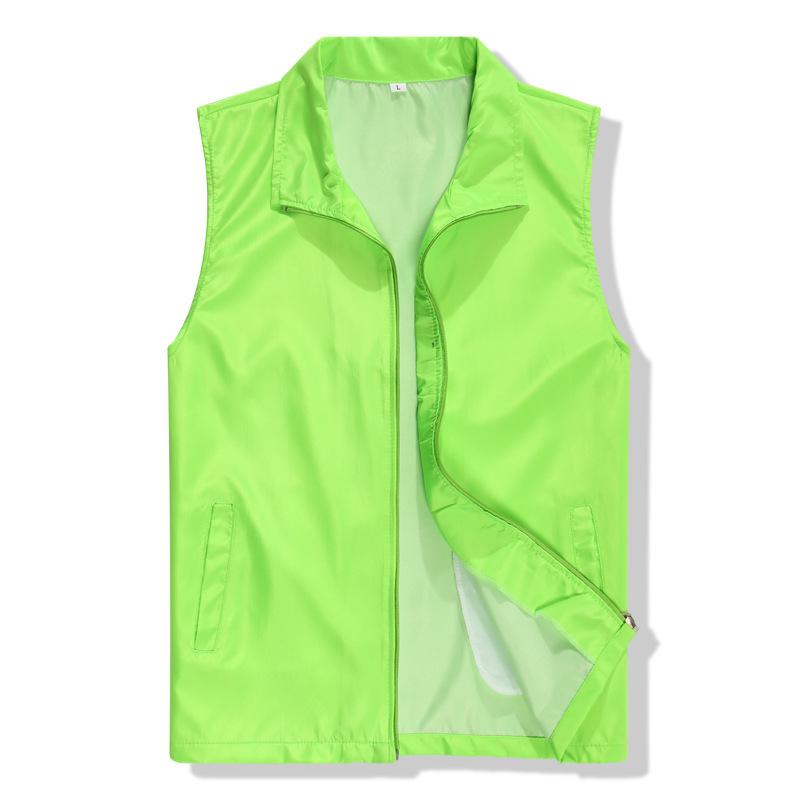 ベスト 男性用 ワークベスト 作業着 ポリエステル 複合生地 立ち襟 ジップアップ 複数ポケット付き ブルー系 グリーン系 ブラック レッド オレンジ イエロー M L XL 2XL 3XL(x2)