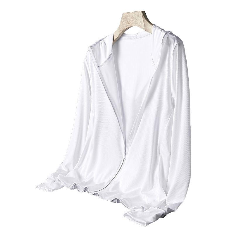 ジャケット メンズ 薄手 接触冷感 パーカー 聚酯纤维 グレー ブルー ホワイト M L XL 2XL 3XL 4XL 春夏 カジュアル