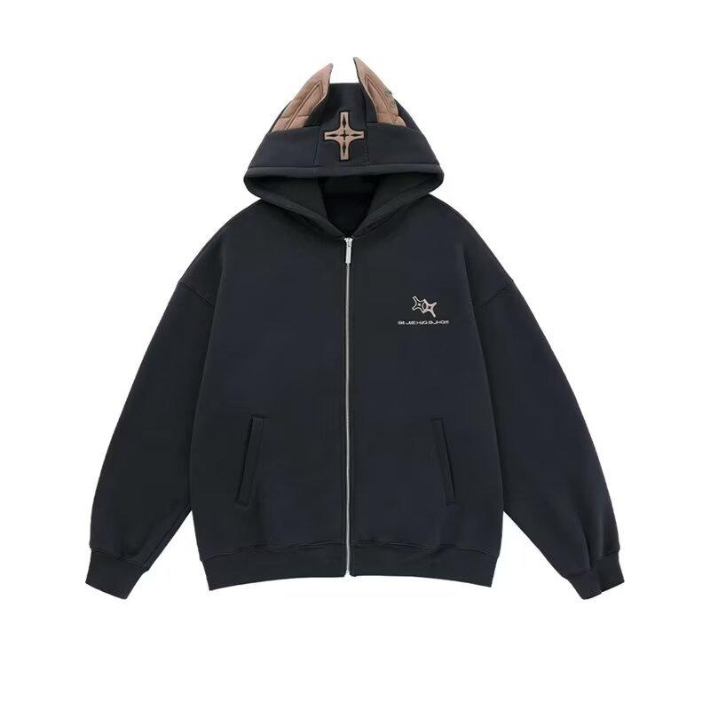 パーカー メンズ 秋冬 裏起毛 スウェット ジップアップ ジャケット ブルゾン アメカジ カジュアル ストリート