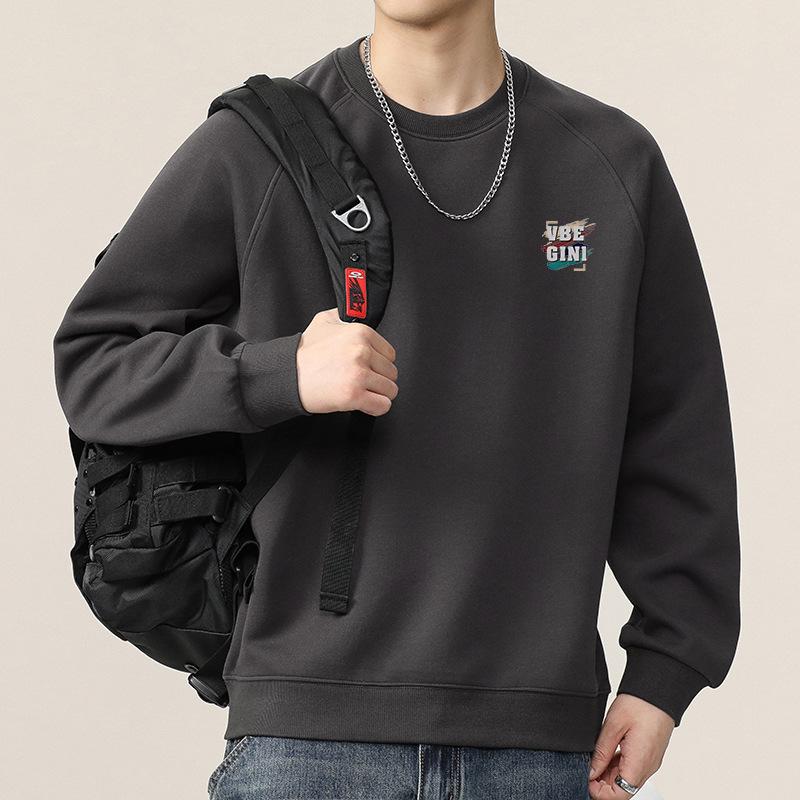 スウェット メンズ 秋物 トップス 長袖 トレーナー プルオーバー ラウンドネック プリント ゆったり 大きめサイズ カジュアル ストリート スタイル 綿