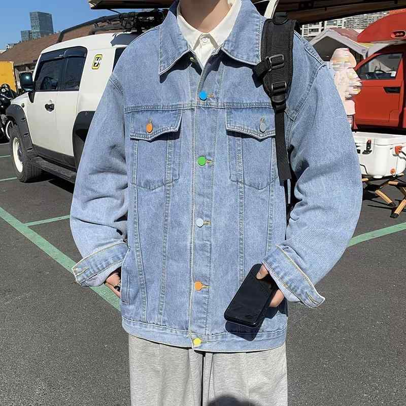 ジャケット メンズ デニム 春秋 ブルゾン ゆったり ブラック ブルー スポーツMIX ワーク アウター