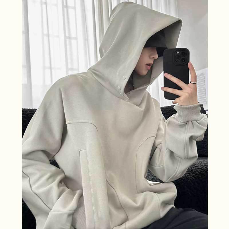 パーカー メンズ 男性用 無地 スウェット プルオーバー フード付き トップス 長袖 春秋 薄手 ゆったり カジュアル ストリート ブラック 黒 コーヒー 珈琲色 グレー グレー ポリエステル 綿混紡