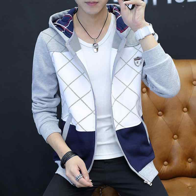 パーカー メンズ 長袖 配色 格子柄 �