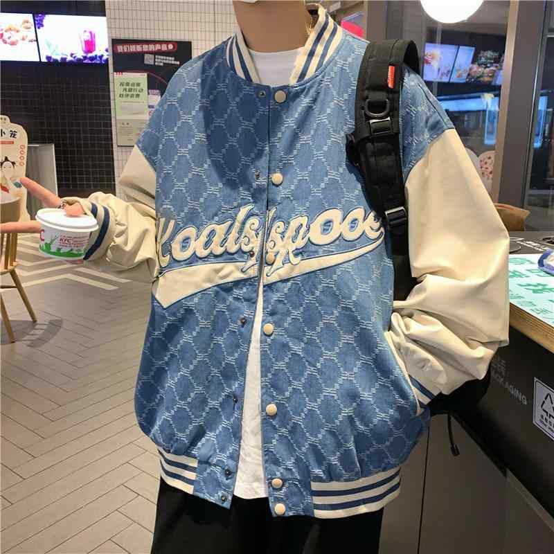 ジャケット メンズ 秋物 ブルゾン スタジャン 男性用 アウター 港風 カジュアル ゆったり ポリエステル 黒 ブラック 青 ブルー M L XL 2XL・項目名: ニット・スタイル: 港風・タイプ: カーディガン・フィット: ルーズ・フロント: シングルブレスト・フード: なし・・対象: 青少年.成人男性・素材: ポリエステル・・着丈: レギュラー・裾: ストレート・ポケット: サイドシームポケット・着用方法: アウター・色: ブラック.ブルー・サイズ: M.L.XL.2XL・加工: 非アイロン