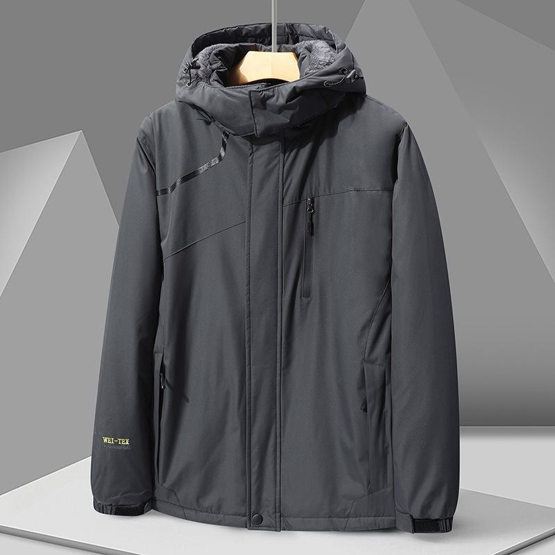 マウンテンパーカー メンズ 男性用 アウトドア 登山服 防寒着 防風 防水 防寒 ジャンパー ブルゾン 大きいサイズ ゆったり 厚手 裏起毛 フリース 秋冬 ブラック系 グリーン系