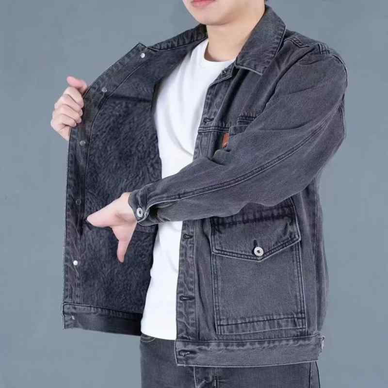 デニムジャケット メンズ Gジャン ブルゾン ゆったり 耐摩耗性 アウター トップス 長袖 春秋 グレー ブラック ブルー